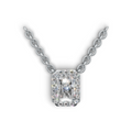 Radiant Lab Grown Diamond Halo Pendant