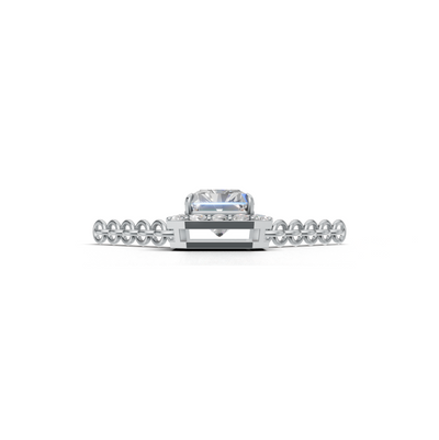Pendant Radiant Halo K14 White Gold 1ct