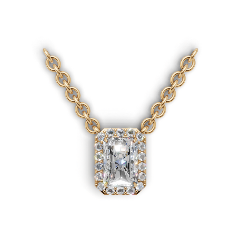 Radiant Lab Grown Diamond Halo Pendant
