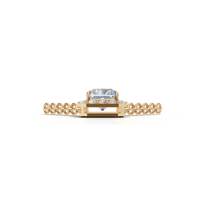Pendant Radiant Halo K14 Yellow Gold 1ct