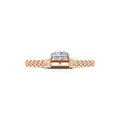 Pendant Radiant Halo K18 Pink Gold 1ct