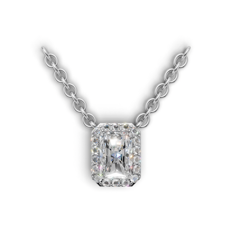 Radiant Lab Grown Diamond Halo Pendant