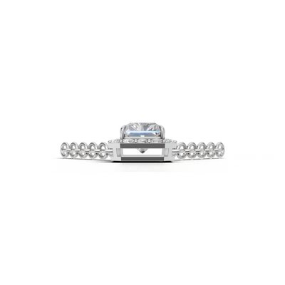 Pendant Radiant Halo 18k White Gold 1ct