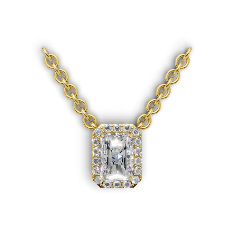 Radiant Lab Grown Diamond Halo Pendant