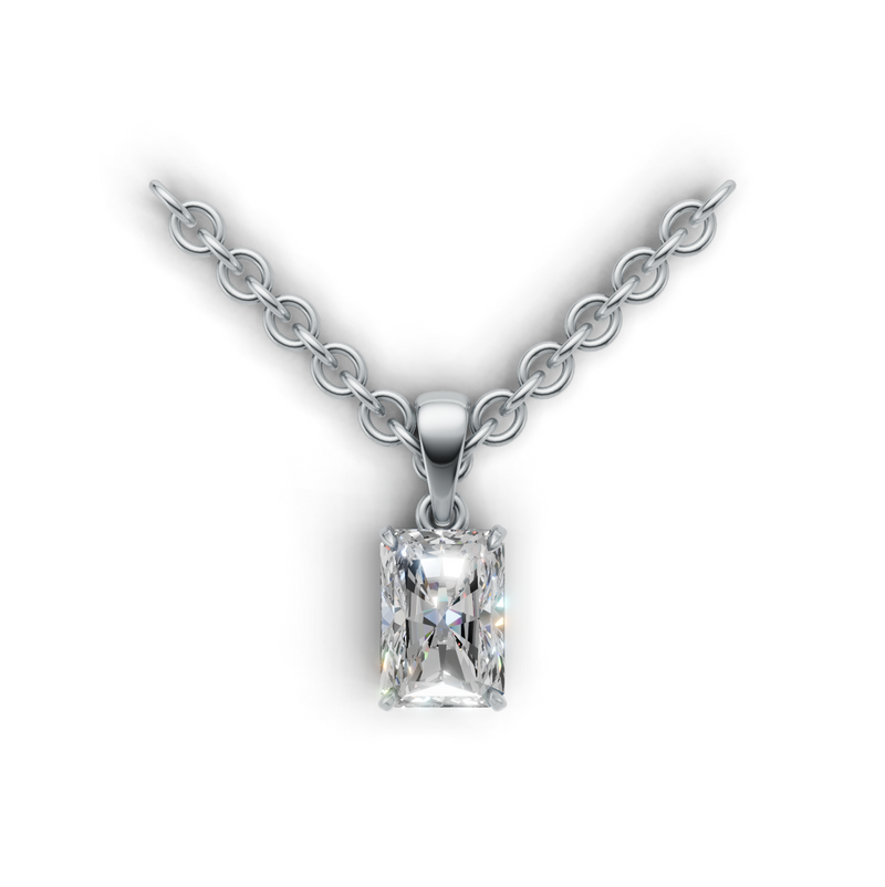 Radiant Lab Grown Diamond Solitaire Pendant