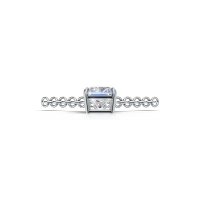 Pendant Radiant Solitaire K14 White Gold 1ct