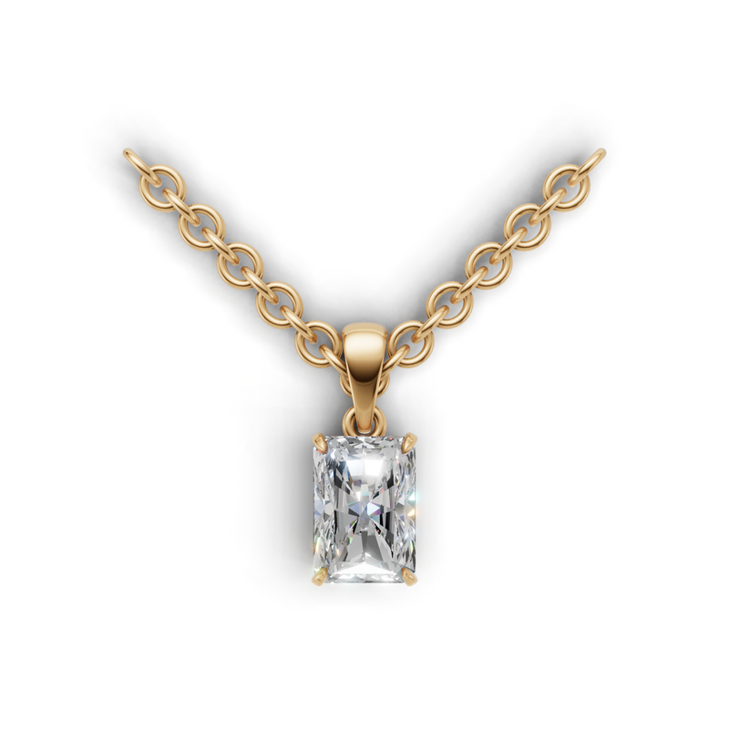 Radiant Lab Grown Diamond Solitaire Pendant