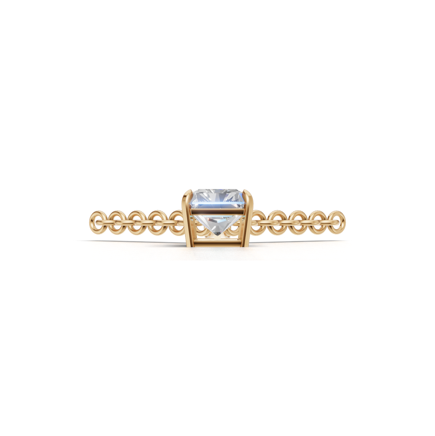Pendant Radiant Solitaire K14 Yellow Gold 1ct