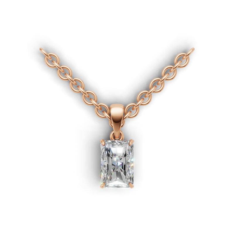 Radiant Lab Grown Diamond Solitaire Pendant