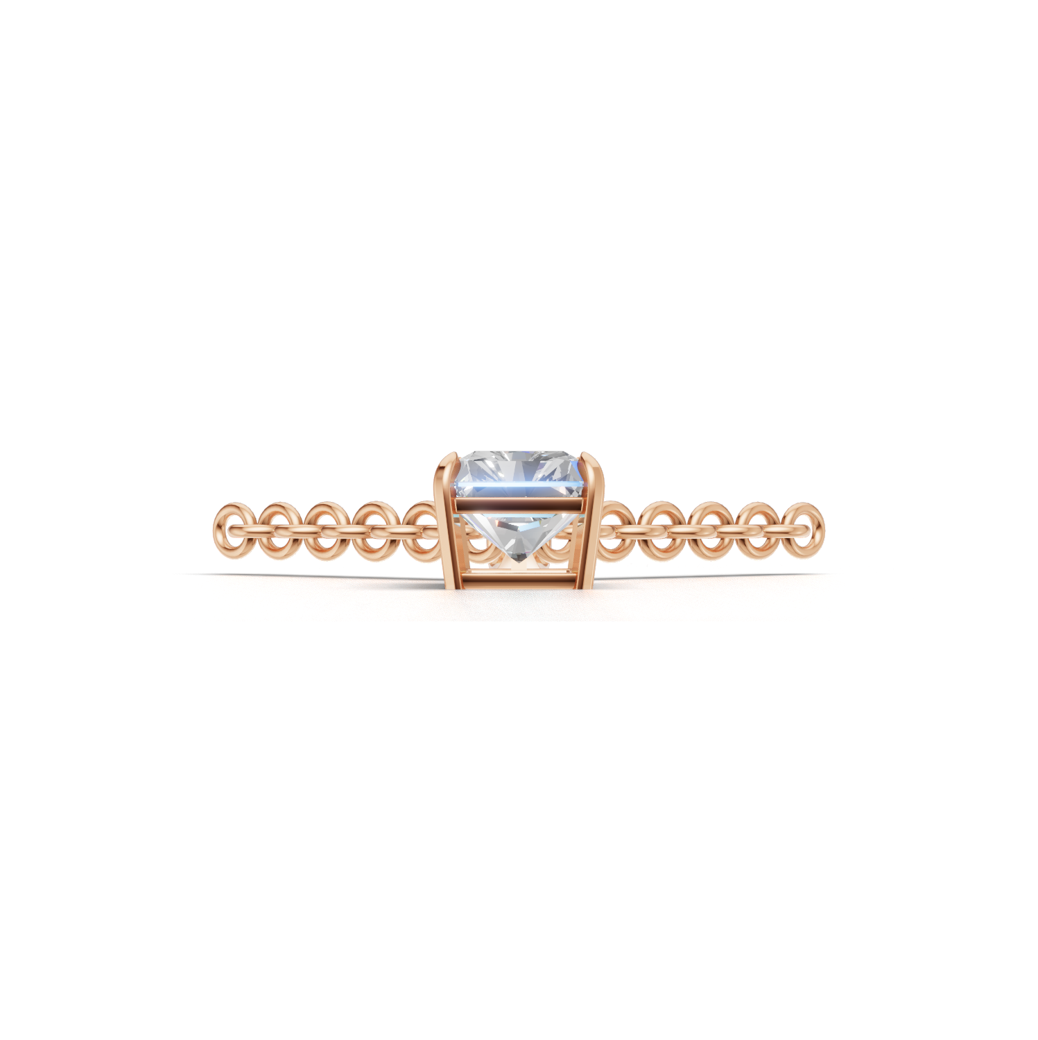 Pendant Radiant Solitaire K18 Pink Gold 1ct