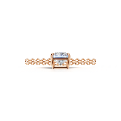 Pendant Radiant Solitaire K18 Pink Gold 1ct