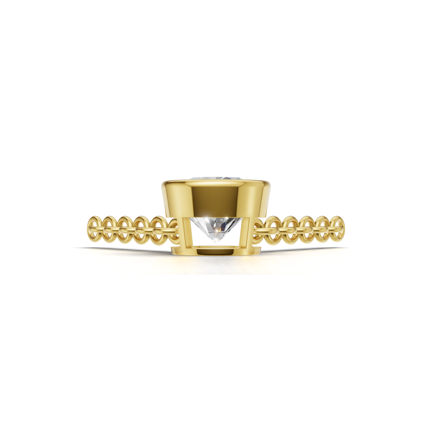 Pendant Round Bezel 18k Yellow Gold 1ct