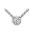 Round Lab Grown Diamond Halo Pendant