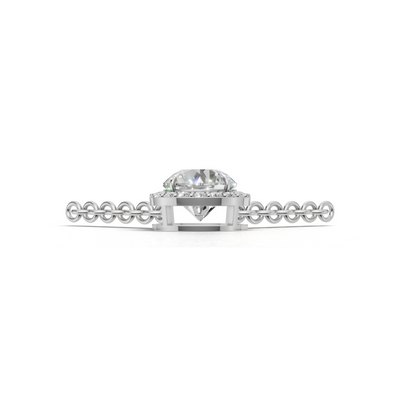 Pendant Round Halo 18k White Gold 1ct