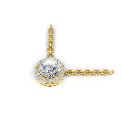 Pendant Round Halo 18k Yellow Gold 1ct