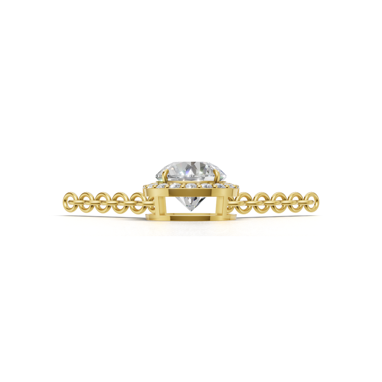 Pendant Round Halo 18k Yellow Gold 1ct