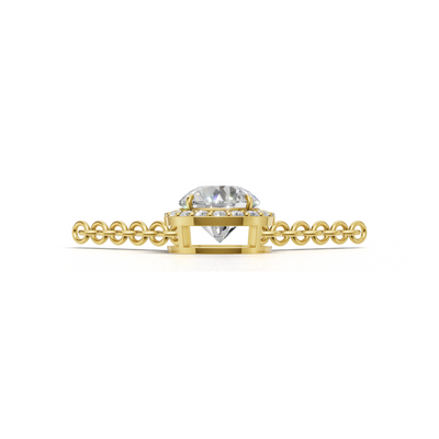 Pendant Round Halo 18k Yellow Gold 1ct