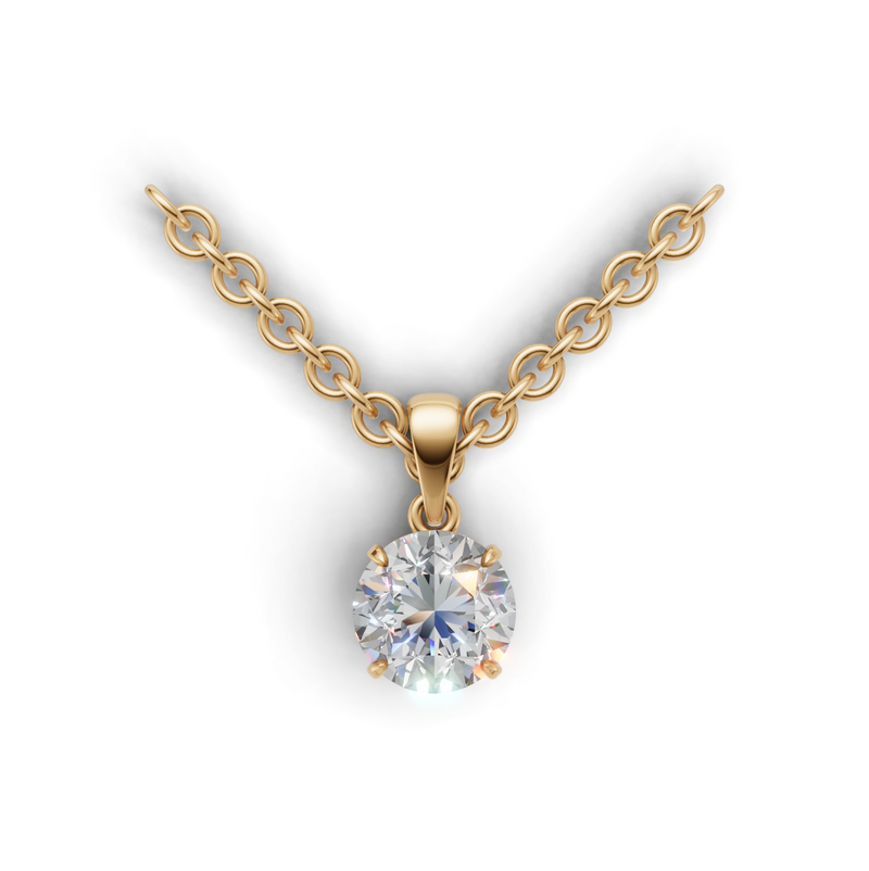 Round Lab Grown Diamond Solitaire Pendant