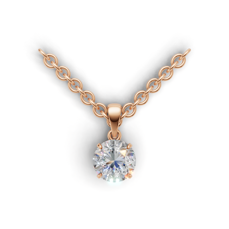 Round Lab Grown Diamond Solitaire Pendant