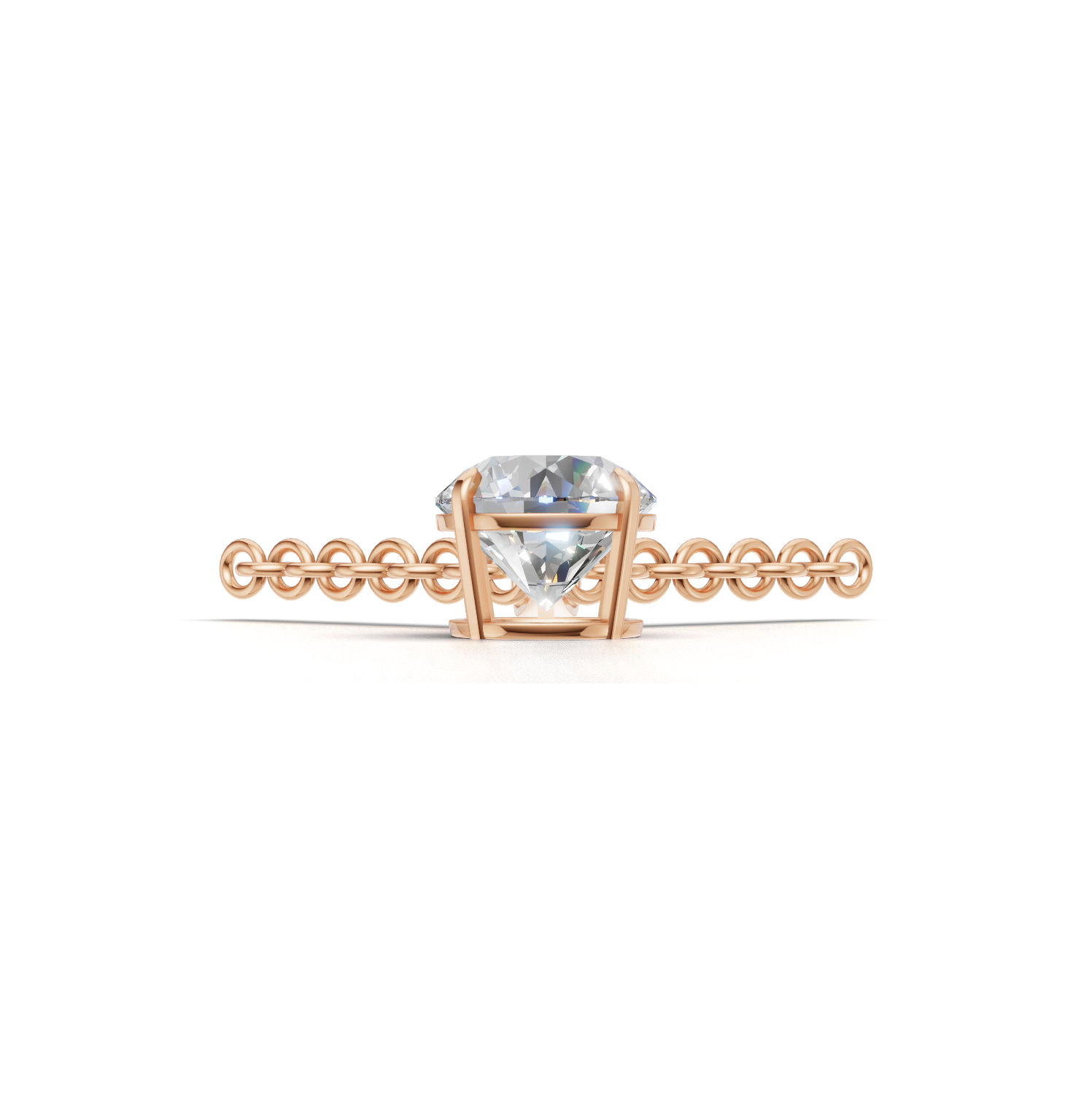 Pendant Round Solitaire K18 Pink Gold 1ct