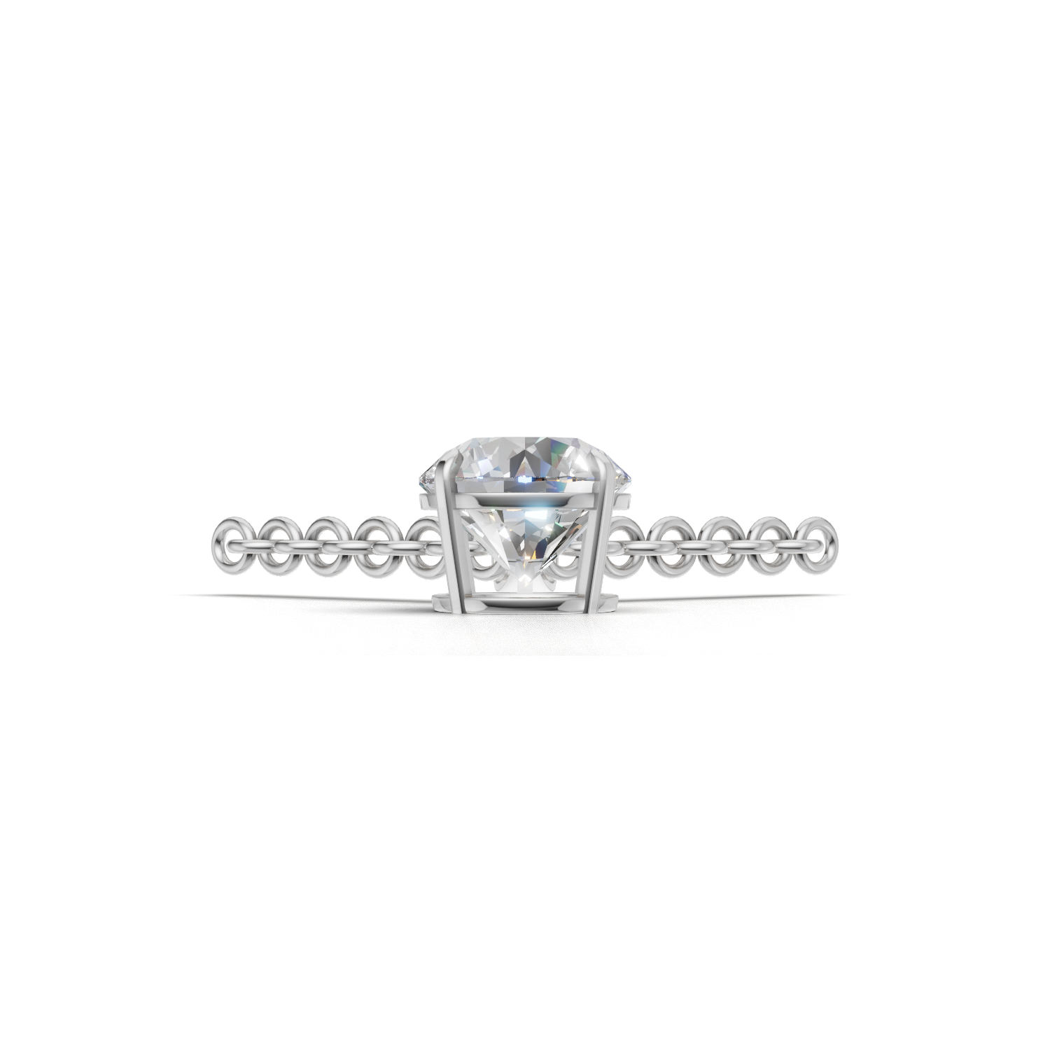 Pendant Round Solitaire 18k White Gold 1ct