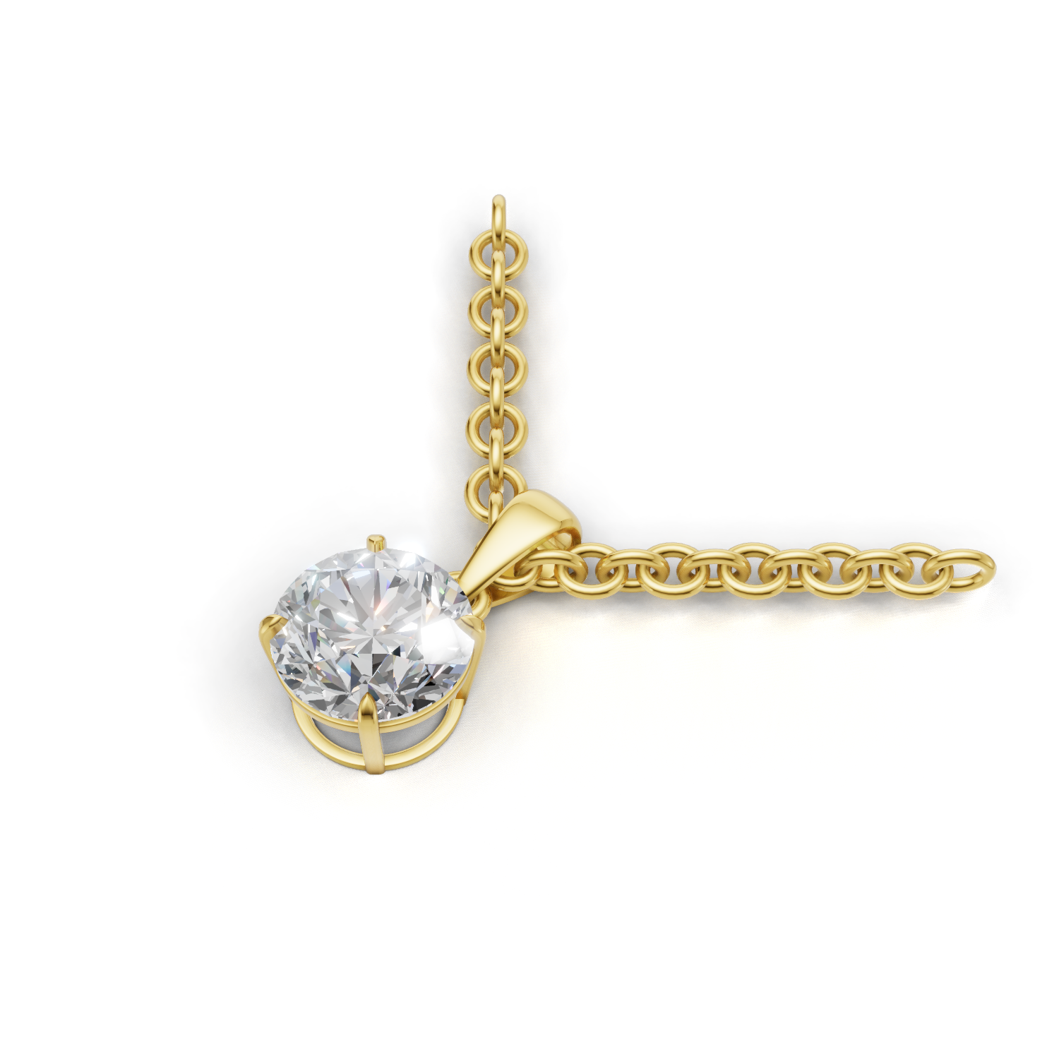Pendant Round Solitaire 18k Yellow Gold 1ct
