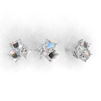 Cluster Pierce Normal 18k White Gold 3ct