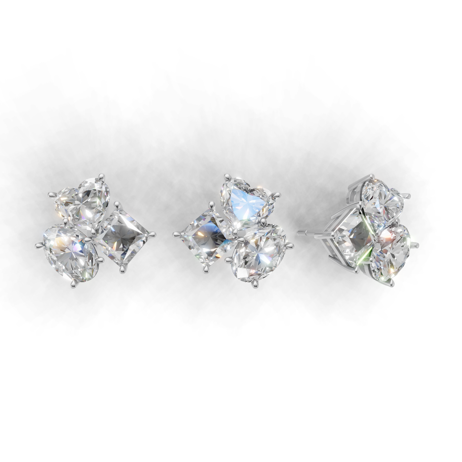 Cluster Pierce Normal 18k White Gold 6ct