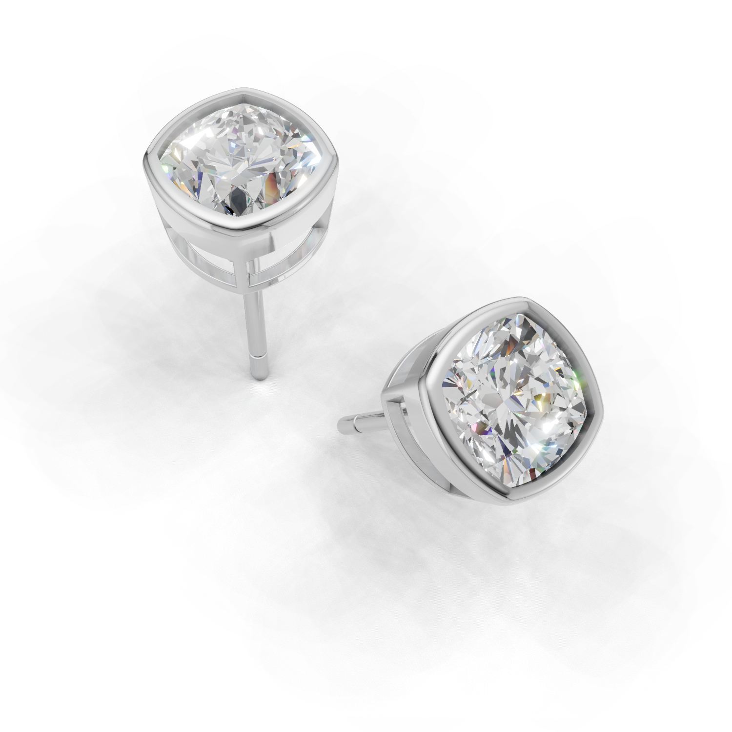 Pierce Cushion Bezel 18k White Gold 1ct