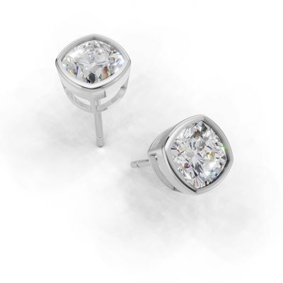 Pierce Cushion Bezel 18k White Gold 1ct