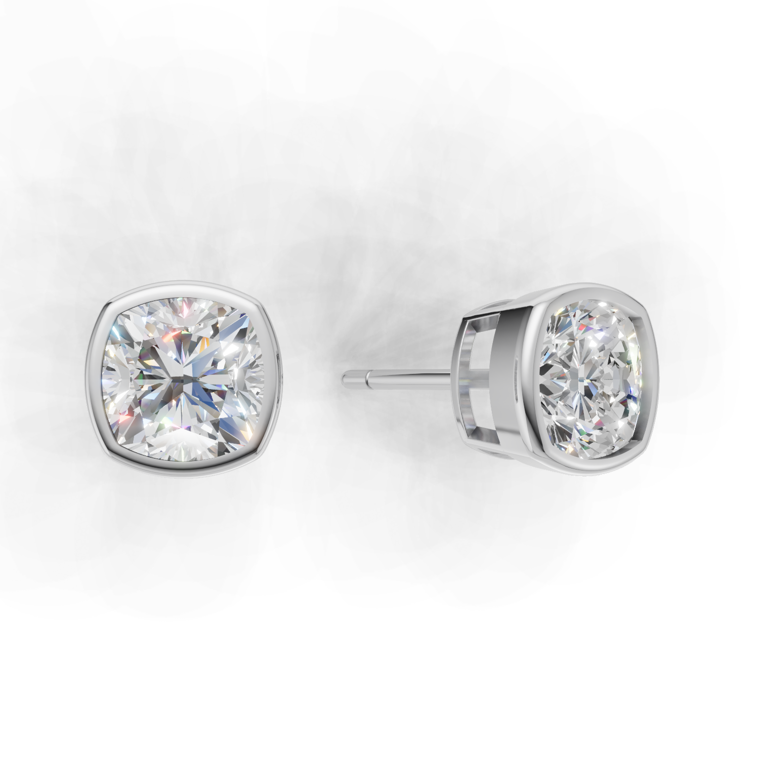 Pierce Cushion Bezel 18k White Gold 2ct