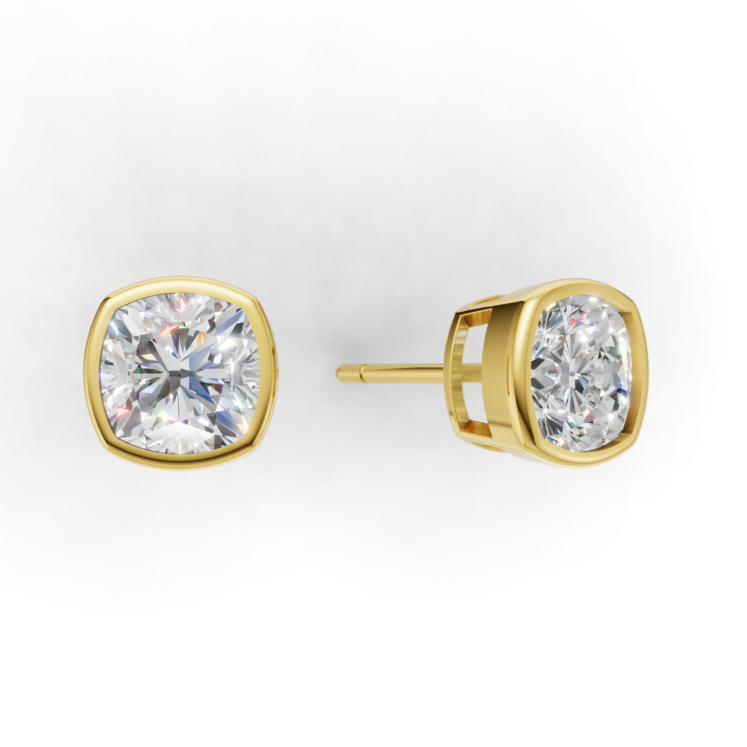 Pierce Cushion Bezel 18k Yellow Gold 1ct