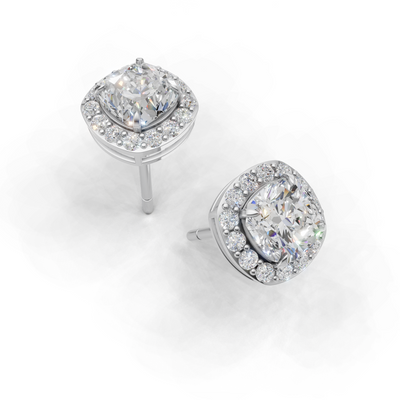 Pierce Cushion Halo 18k White Gold 1ct