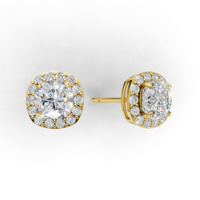 Pierce Cushion Halo 18k Yellow Gold 1ct