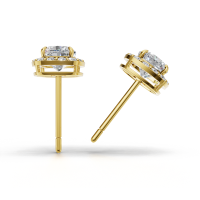 Pierce Cushion Halo 18k Yellow Gold 1ct