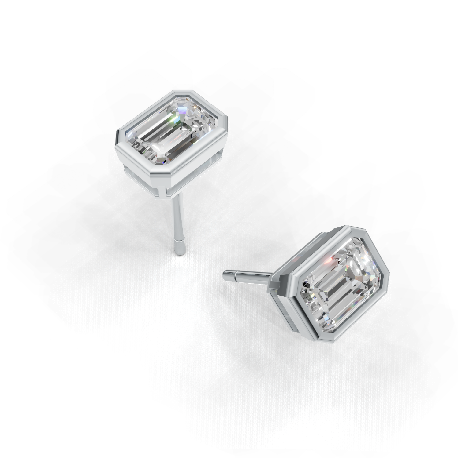 Pierce Emerald Bezel K14 White Gold 1ct