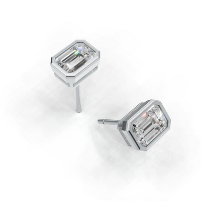 Pierce Emerald Bezel K14 White Gold 1ct
