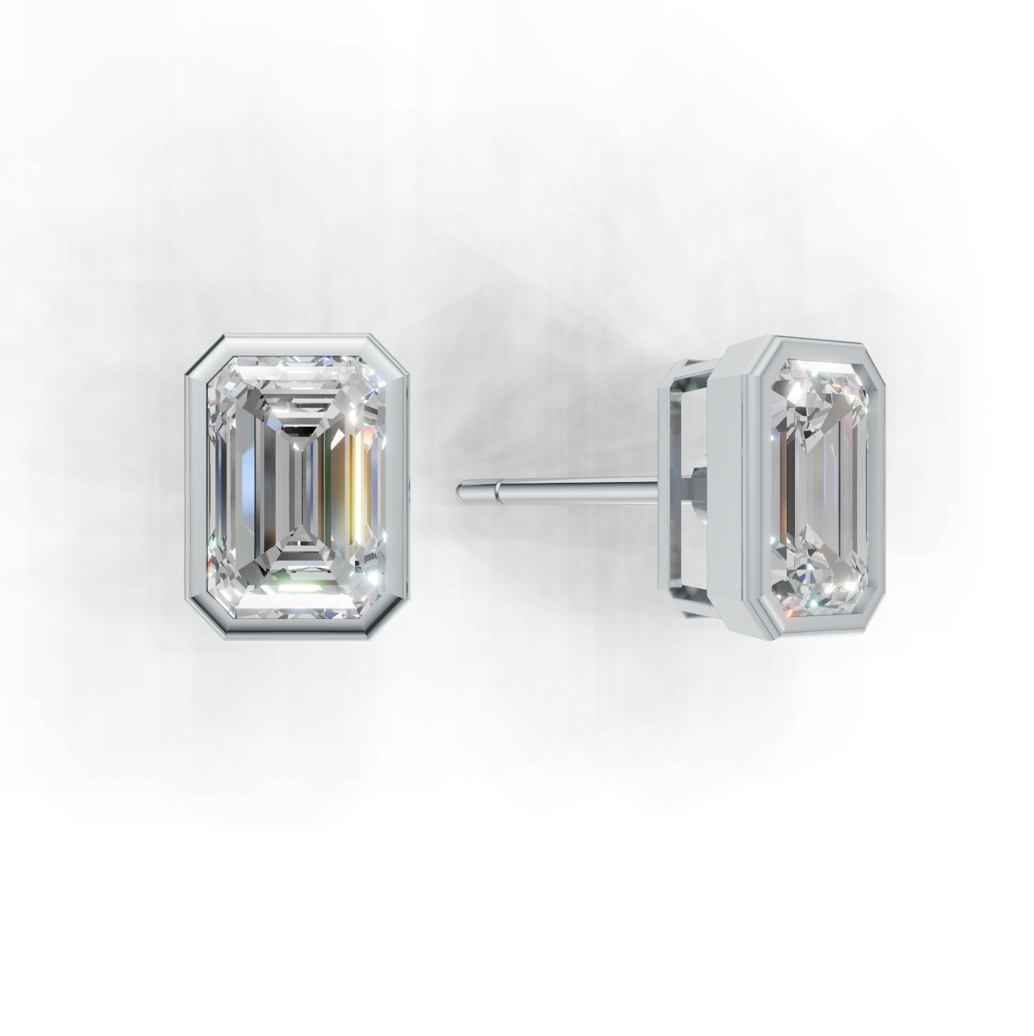 Pierce Emerald Bezel K14 White Gold 2ct