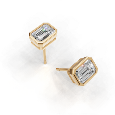 Pierce Emerald Bezel K14 Yellow Gold 1ct