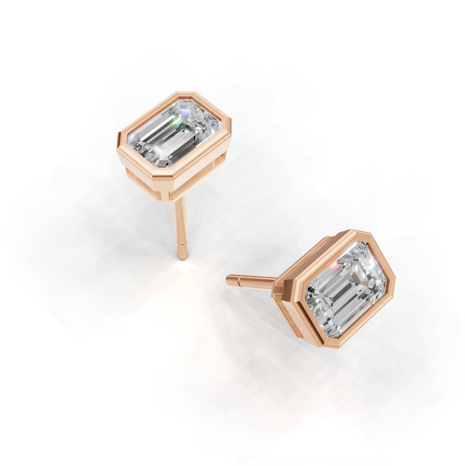 Pierce Emerald Bezel K18 Pink Gold 1ct