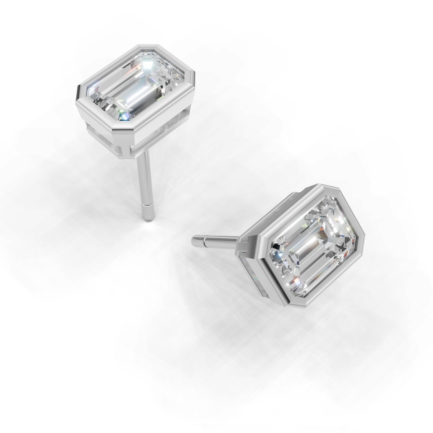 Pierce Emerald Bezel 18k White Gold 1ct