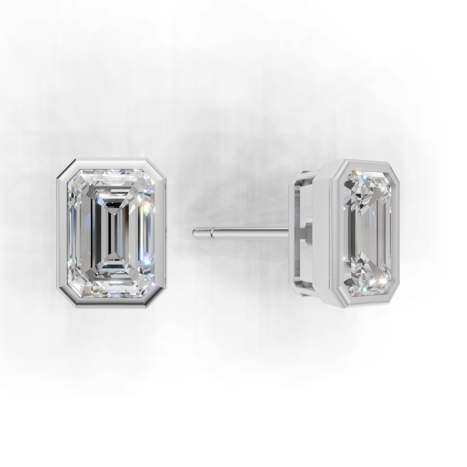 Pierce Emerald Bezel 18k White Gold 2ct
