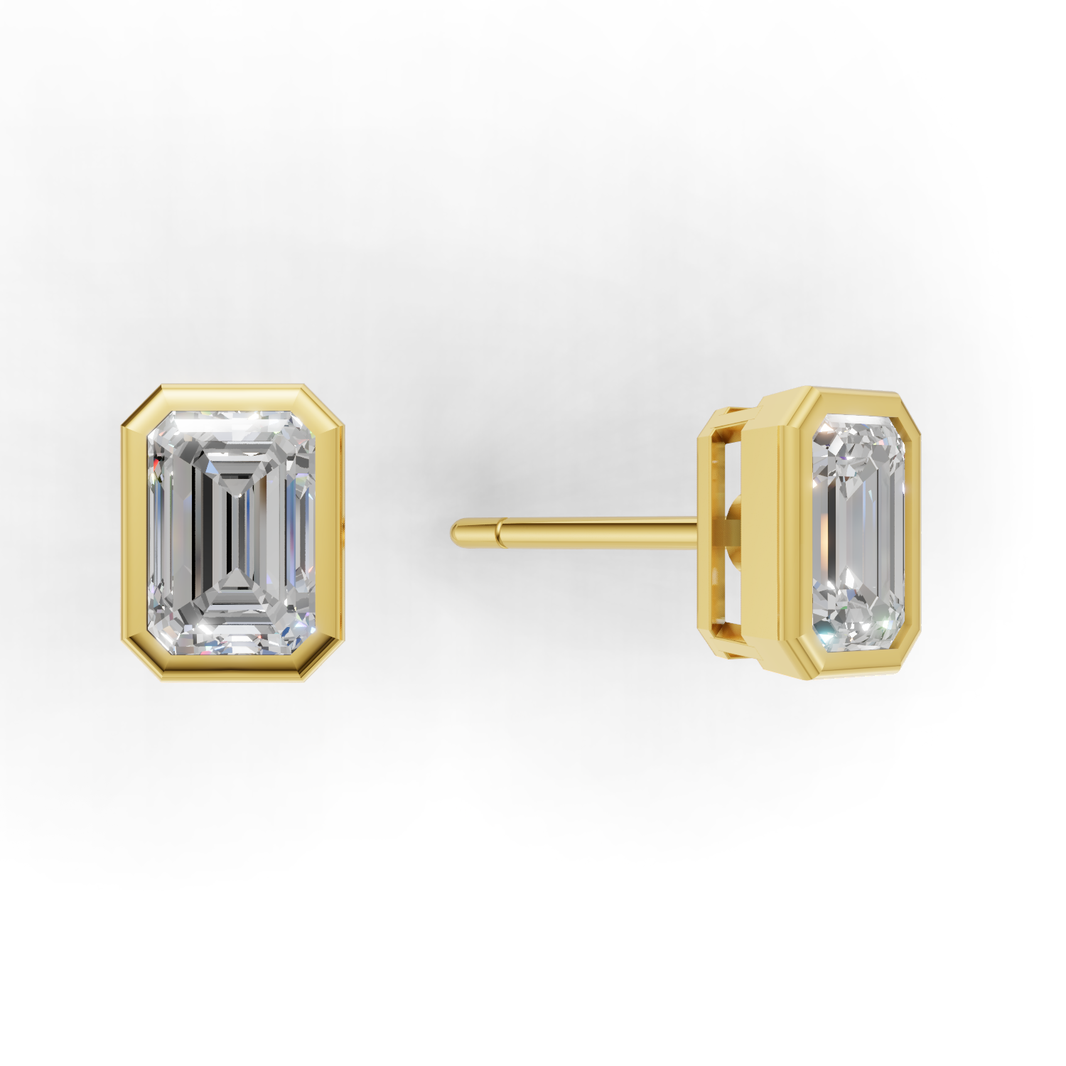 Pierce Emerald Bezel 18k Yellow Gold 1ct