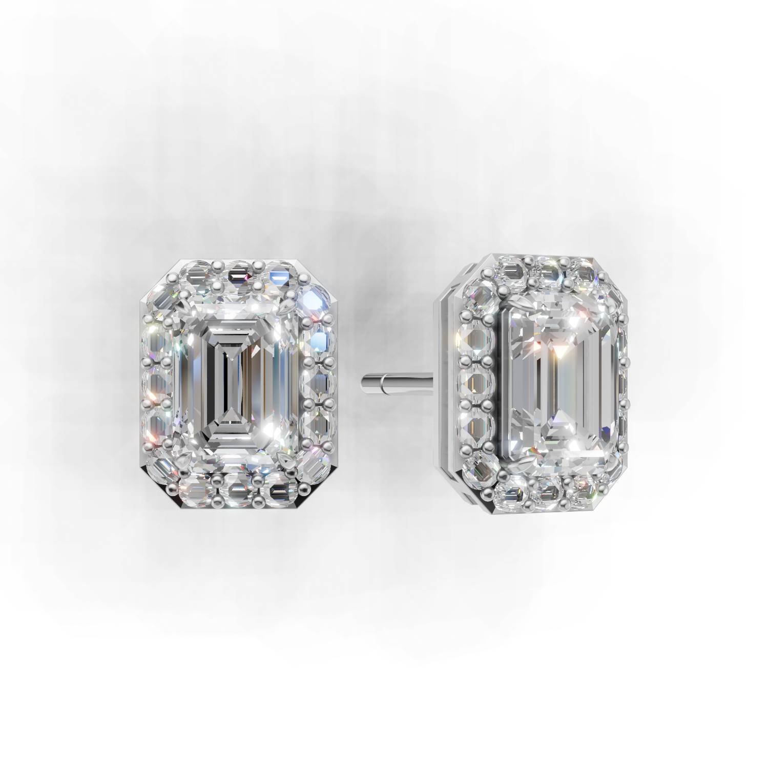 Pierce Emerald Halo 18k White Gold 1ct