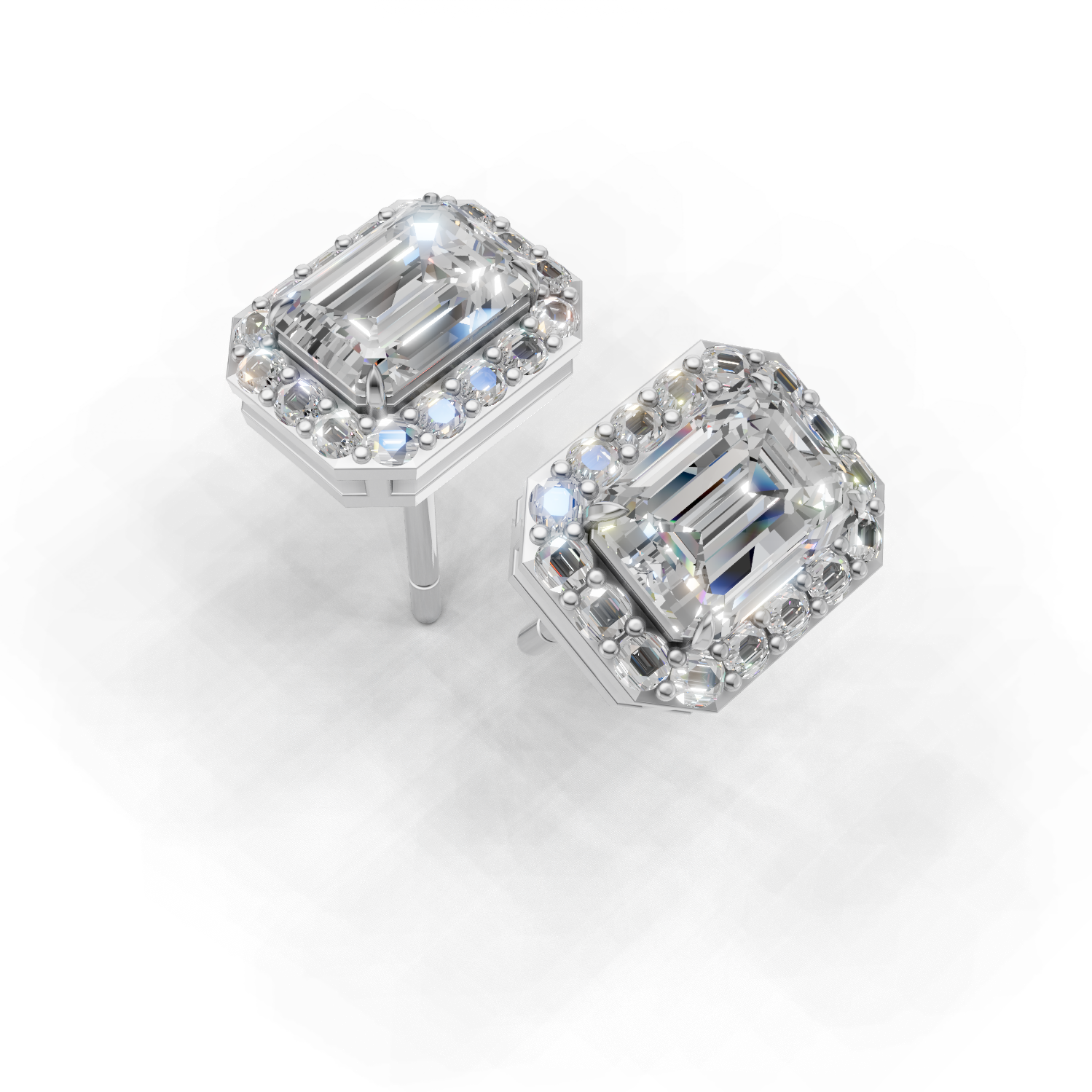 Pierce Emerald Halo 18k White Gold 1ct