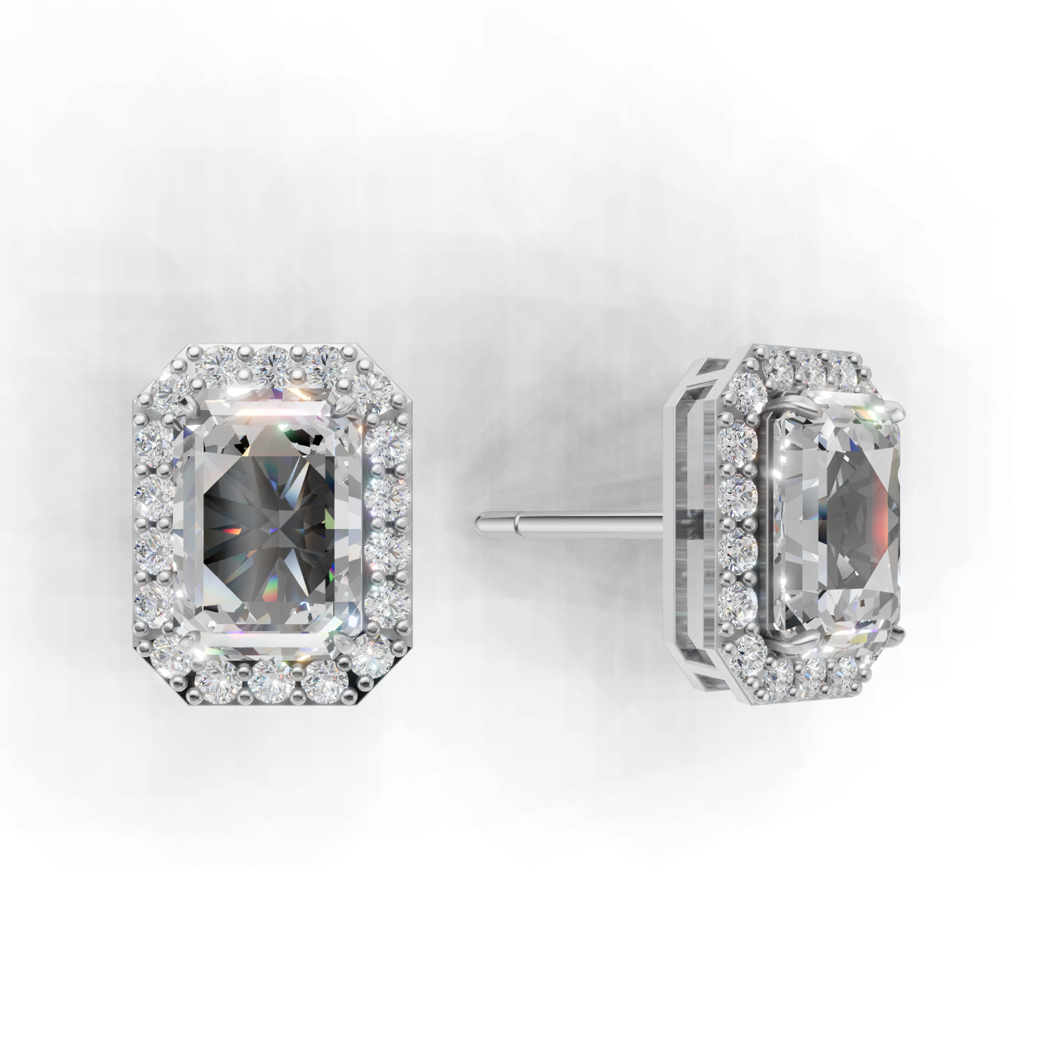 Pierce Emerald Halo 18k White Gold 2ct