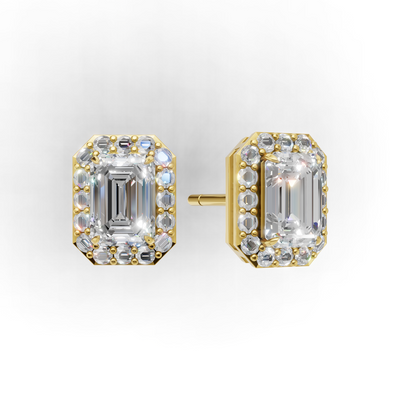 Pierce Emerald Halo 18k Yellow Gold 1ct