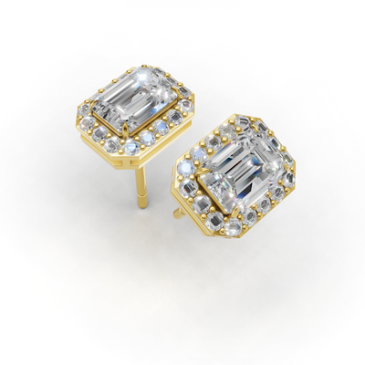 Pierce Emerald Halo 18k Yellow Gold 1ct