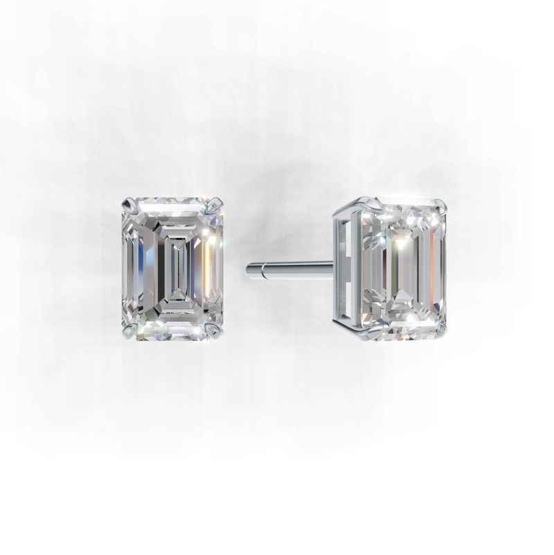 Emerald Lab Grown Diamond Solitaire Earring