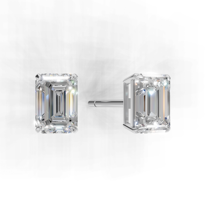 Emerald Lab Grown Diamond Solitaire Earring